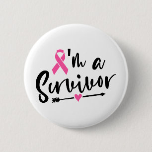 Macaron Rond 5 Cm Je suis un survivant de sensibilisation au cancer