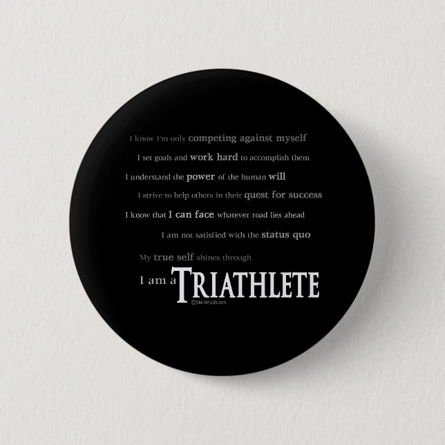 Macaron Rond 5 Cm Je suis un Triathlete (Devant)