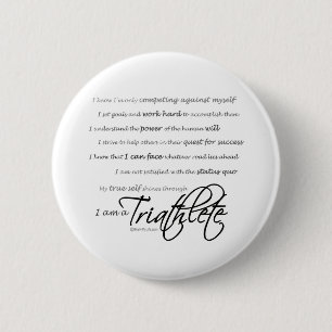 Macaron Rond 5 Cm Je suis un Triathlete - manuscrit