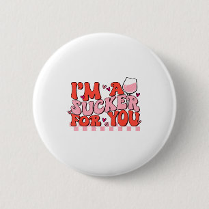 Macaron Rond 5 Cm Je suis une poire pour vous Joyeuse Saint-Valentin
