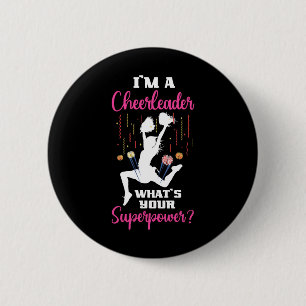Macaron Rond 5 Cm Je suis une pom-pom girl Quelle est votre superpui