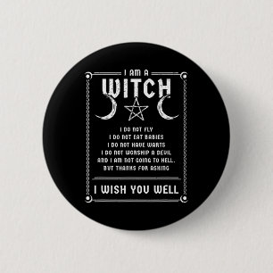 Macaron Rond 5 Cm Je Suis Une Sorcière Wicca Halloween Costume Pagan