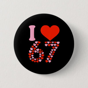 Macaron Rond 5 Cm Je t'aime 67 Saint-Valentin 6 7 Meme 67e Anniversa