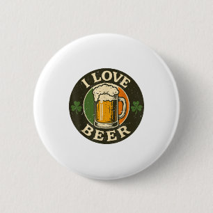 Macaron Rond 5 Cm Je T'aime Bière St Patrick Jour Boire Irieam Irlan