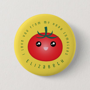 Macaron Rond 5 Cm Je t'aime de mon calembour drôle de nourriture de