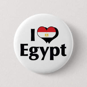 Macaron Rond 5 Cm Je T'aime Drapeau de l'Égypte