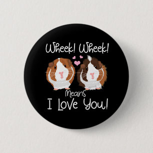 Macaron Rond 5 Cm Je T'Aime Guinée Cochon Cavy Roddent