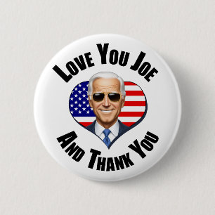 Macaron Rond 5 Cm Je t'aime Joe Biden - et merci