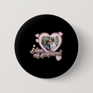 Macaron Rond 5 Cm Je T'aime Ma Copine Photo Personnalisée T Shirt