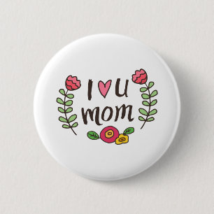 Macaron Rond 5 Cm Je t'aime Maman