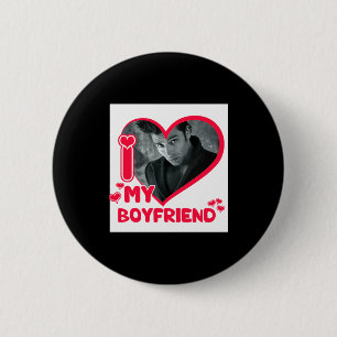 Macaron Rond 5 Cm Je T'aime Mon Petit Ami Photo Personnalisée Cœur A