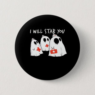 Macaron Rond 5 Cm Je Te Te Te Te Fantôme Infirmière Drôle RN Hallowe