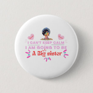 Macaron Rond 5 Cm Je vais être une grande soeur, design par Roka000