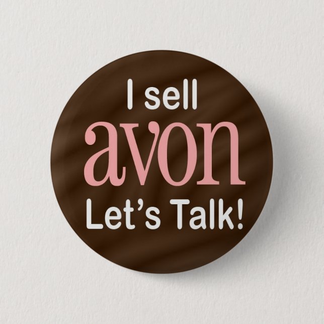 Macaron Rond 5 Cm Je vends le bouton d'Avon (Devant)