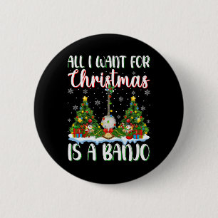 Macaron Rond 5 Cm Je Veux Pour Noël Est Un Banjo Lumières Arbre