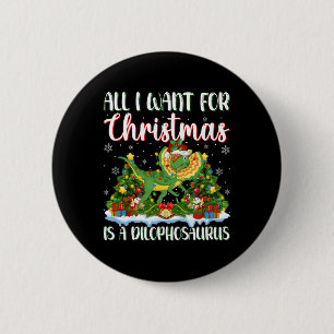 Macaron Rond 5 Cm Je Veux Pour Noël Est Un Dilophosaurus Xmas Tree