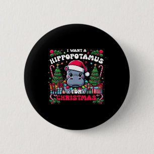 Macaron Rond 5 Cm Je Veux Un Hippopotame Pour Noël Hippo Xmas Cos