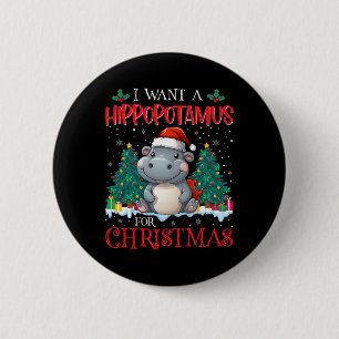 Macaron Rond 5 Cm Je Veux Un Hippopotame Pour Noël Joyeux Hippo
