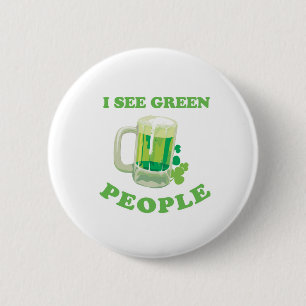 MACARON ROND 5 CM JE VOIS DES GENS VERTS