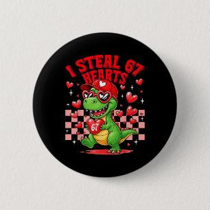 Macaron Rond 5 Cm Je vole 67 cœurs Saint-Valentin 67 Meme 6 7 T-re
