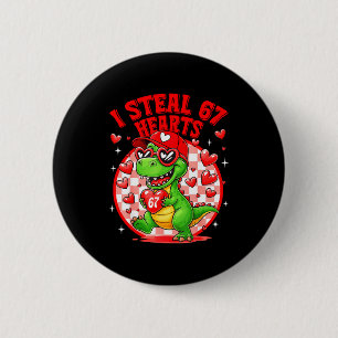 Macaron Rond 5 Cm Je vole 67 cœurs Saint-Valentin 67 Meme 6 7 T-re