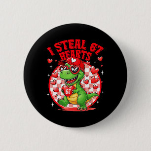 Macaron Rond 5 Cm Je vole 67 cœurs Saint-Valentin 67 Meme 6 7 T-re