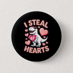 Macaron Rond 5 Cm Je vole 67 cœurs Saint-Valentin 67 Meme 6 7 T-re