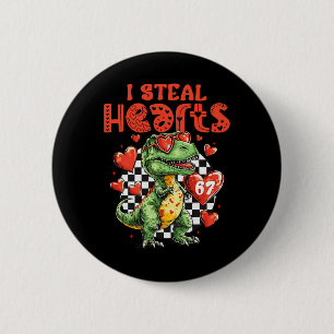 Macaron Rond 5 Cm Je vole des cœurs Dinosaure 67 Saint Valentin Humo