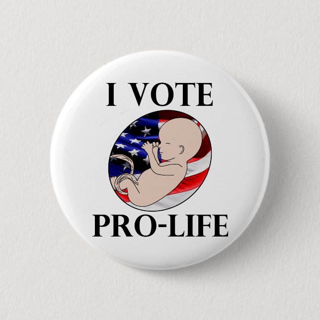 Macaron Rond 5 Cm Je vote le bouton contre l'avortement et (Devant)