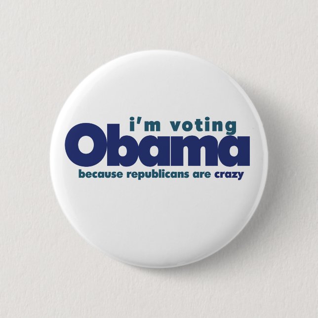 Macaron Rond 5 Cm Je vote OBAMA (Devant)