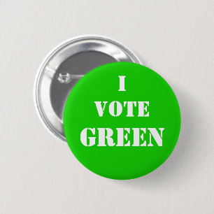 Macaron Rond 5 Cm Je vote VERT ! Voter pour la planète
