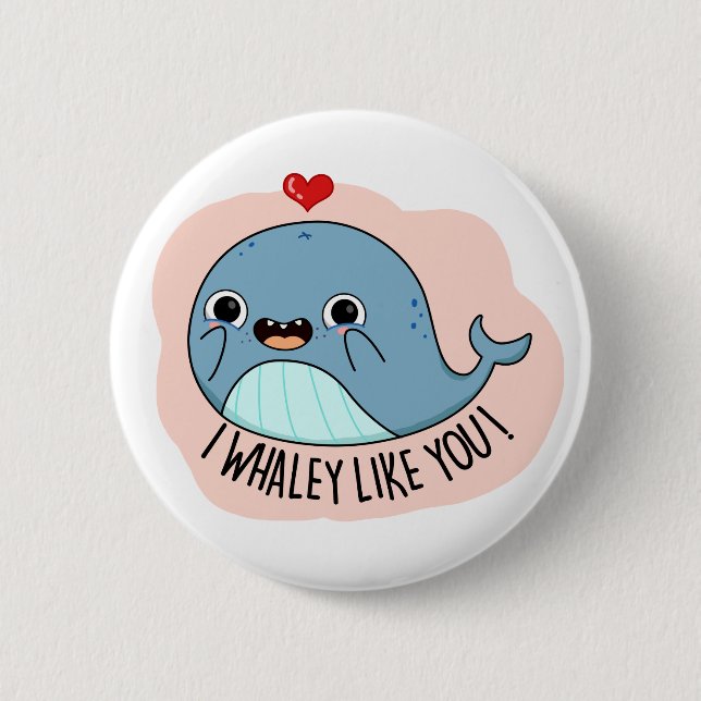 Macaron Rond 5 Cm Je Whaley Aime Votre Amusant Whale Pun (Devant)
