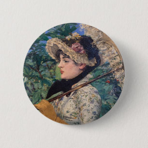 Macaron Rond 5 Cm Jeanne (Printemps) par Édouard Manet