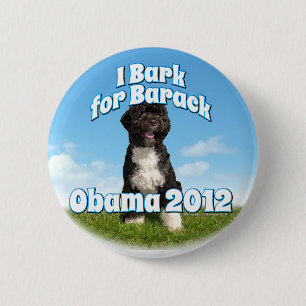 Macaron Rond 5 Cm J'écorce pour Barack, BO le premier chien Obama