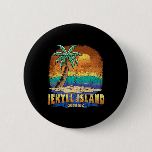 Macaron Rond 5 Cm Jekyll Island Georgia Vintage Souvenir désorganisé