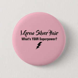 Macaron Rond 5 Cm J'élève le bouton argenté de cheveux