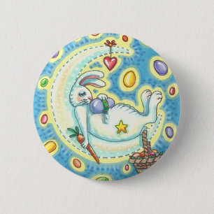 Macaron Rond 5 Cm JELLY BEAN RÊVES EASTER BUNNY RABBIT BOUTON Round