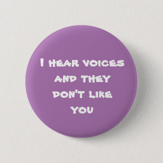Macaron Rond 5 Cm J'entends des voix - Purple Ver