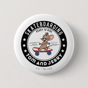 Macaron Rond 5 Cm Jerry Skateboard - Prêt À Faire Du Ride