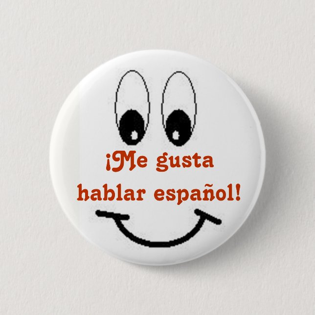 Macaron Rond 5 Cm J'espanol hablar de gusta ! (Devant)