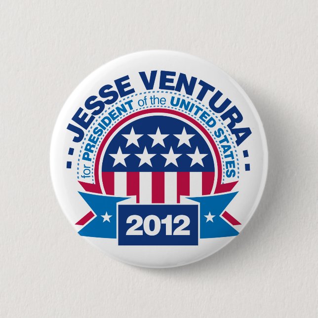 Macaron Rond 5 Cm Jesse Ventura pour le président 2012 (Devant)