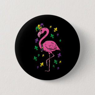 Macaron Rond 5 Cm Jester Flamant rose rose Oiseau mignonne Mardi Gra