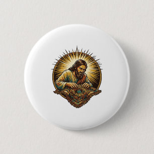 Macaron Rond 5 Cm Jésus a laissé tomber une petite carte SD Perdue T