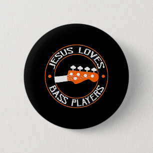 Macaron Rond 5 Cm Jesus Aime Bass Players Retro Vintage