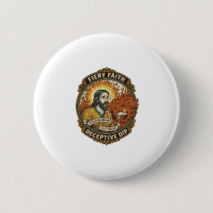 Macaron Rond 5 Cm Jésus Brûlant Bouche Super Épicé Dip de Fête Humou