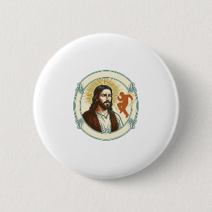 Macaron Rond 5 Cm Jésus confus tendance virale de danse silhouette v