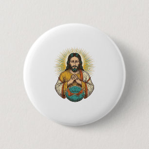 Macaron Rond 5 Cm Jésus déçu Ballon de sport dégonflé Échec de gym