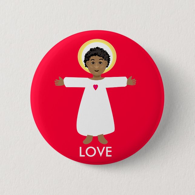 Macaron Rond 5 Cm Jésus est amour (Devant)