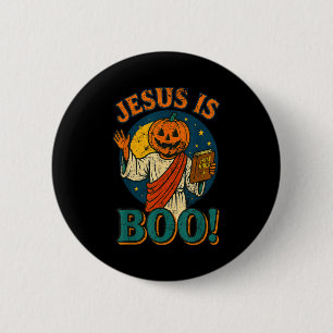 Macaron Rond 5 Cm Jésus est Boo! Mignon Noël chrétien vintage Hallow