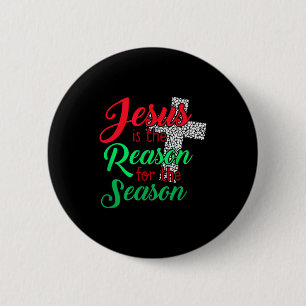 Macaron Rond 5 Cm Jésus Est La Raison De La Saison Chrétien Noël